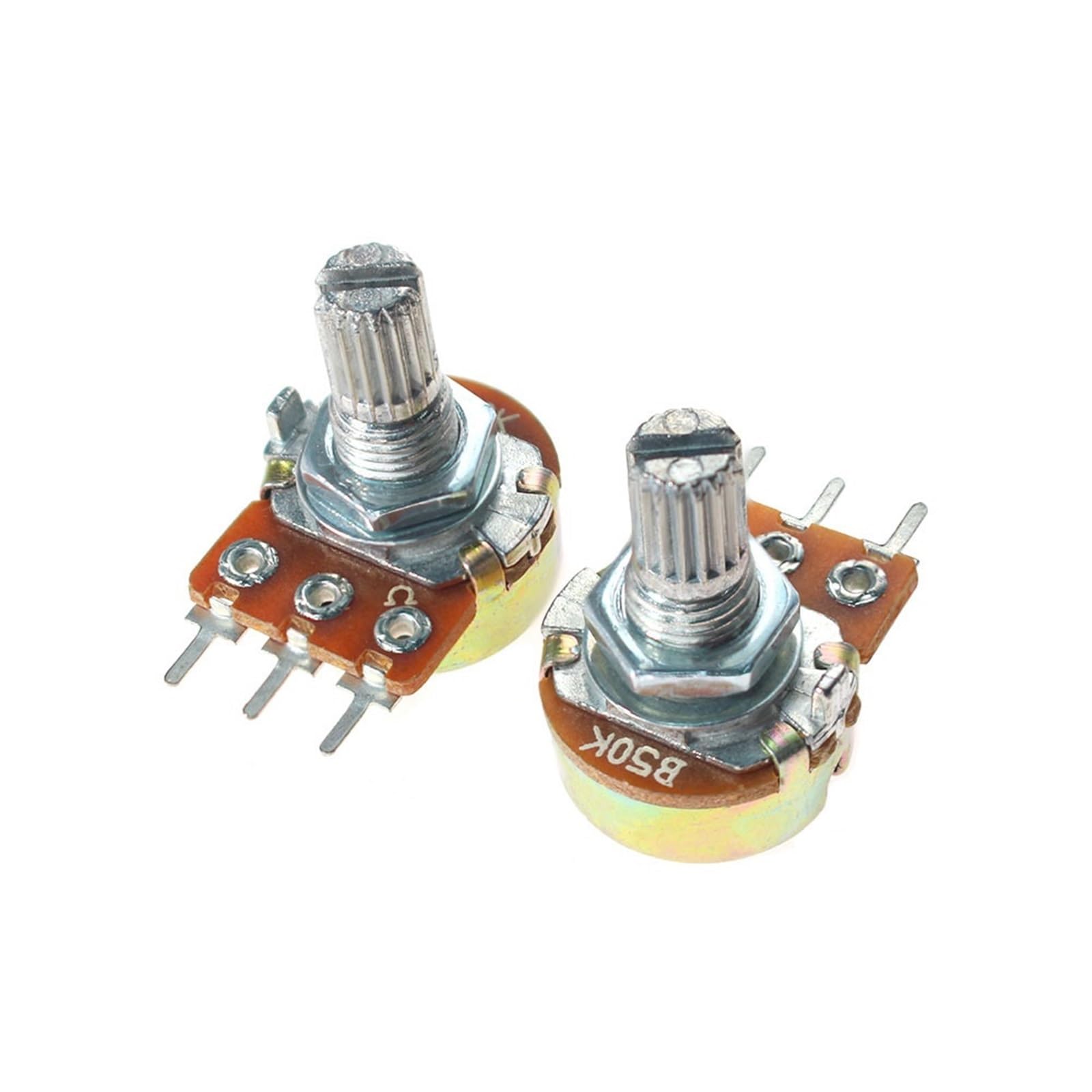 Potenziometro lineare WH148 da 15 mm a 3 pin con dadi e rondelle 1K 2K 5K 10K 500K 1M kit potenziometri 10 pezzi (10K Ohm)