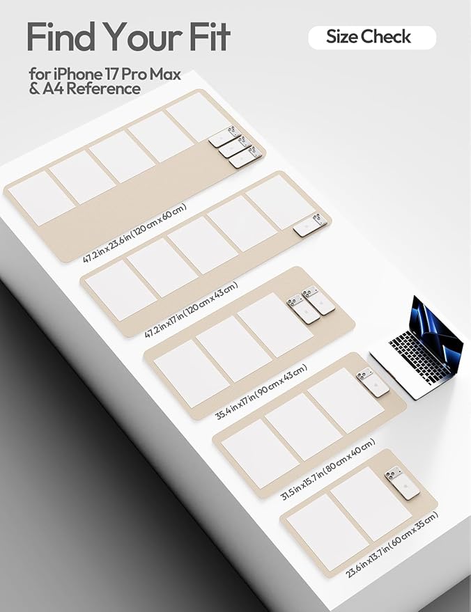 YSAGi Protector de Escritorio de Cuero, Tapete Grande para Mouse, Antideslizante miniatura 5