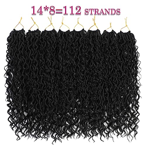 Image of 8 Packs Goddess Faux Locs Crochet Hair for Black Women, Long Goddess Locs