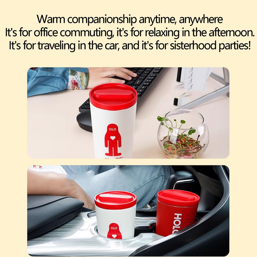 Kubki termos dziewczyny kubek do kawy 400 ml duża pojemność kubek Stanley ze stali nierdzewnej ceramiczna wkładka kempingowe kubki do kawy szerokie usta design kompaktowe przenośne kubki