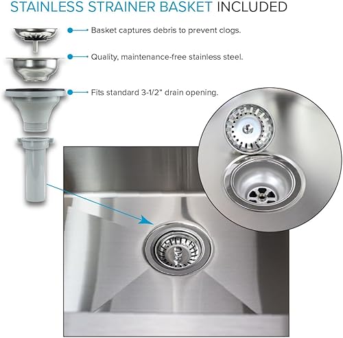 Miniatura 7 de Transolid EWS-2422S - Fregadero y soporte de lavado de acero inoxidable de 24 pulgadas de ancho x 22.1 pulgadas de profundidad x 35.2 pulgadas de