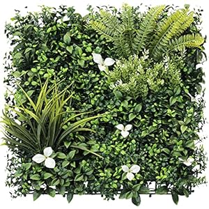 E&K 20" x 20" Artificial Plant Fence Panel Faux Leaves Grass Wall Privacy Screen Panel Decorative for Indoor Outdoor (Style 05, 6 Pcs) EK 20 x 20 Artificial Plant Fence Panel Faux Leaves Grass Wall Privacy Screen Panel Decorative for Indoor Outdoor Style 05 6 Pcs