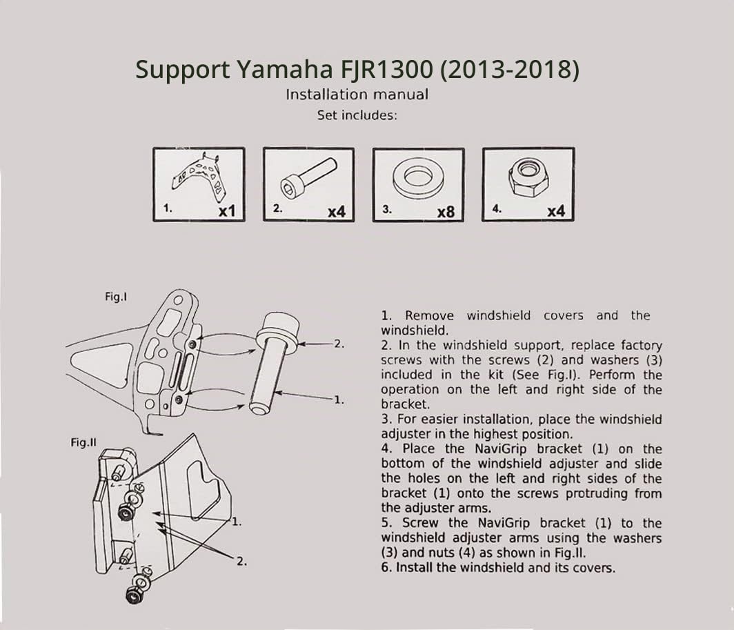 Support de Fixation pour Smartphone/GPS Compatible avec Yamaha FJR 1300 2013-2024