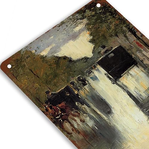 Miniatura 3 de Carriage Landscape Oil Metal Tin Sign Retro Wall Decor for Home Gate Garden Bars Restaurants Cafes Office Store Pubs Club Sign Home Gift Birthday
