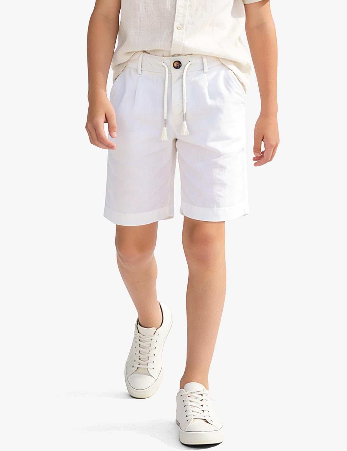 BOOPH Boys Shorts Basic Pull on Chino Shorts School Uniform Clothes for Kids Boy Golf Basketball