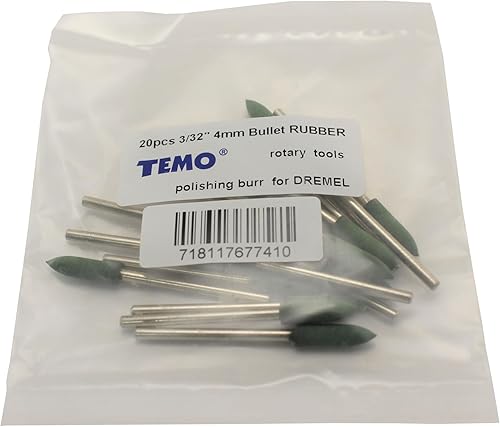 Miniatura 9 de TEMO 10 piezas de 0.394 in (38 pulgadas) herramienta giratoria de goma bala de pulido con vástago de 0.118 in (18 pulgadas) para herramientas