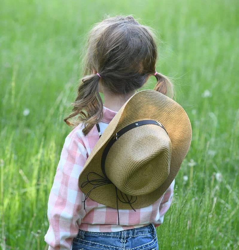 Straw Western Cowboy Hat for Toddler Girls Boys Summer Sun Hat Western Cowgirl for Kids 2-9Yrs2