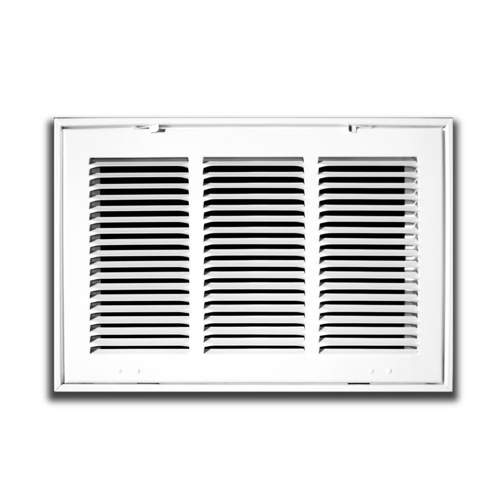 12" X 12" Steel Return Air Filter Grille for 1" Filter - Removable Face/Door - HVAC Duct Cover - Flat" Stamped Face - White [Outer Dimensions: 14.5 X 13.75]