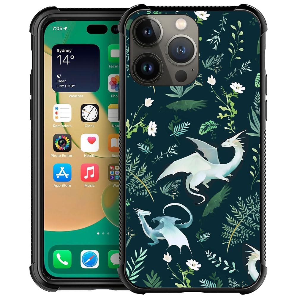 Coque iPhone 13 Pro Max antichoc robuste TPU motif dragon vert - 8