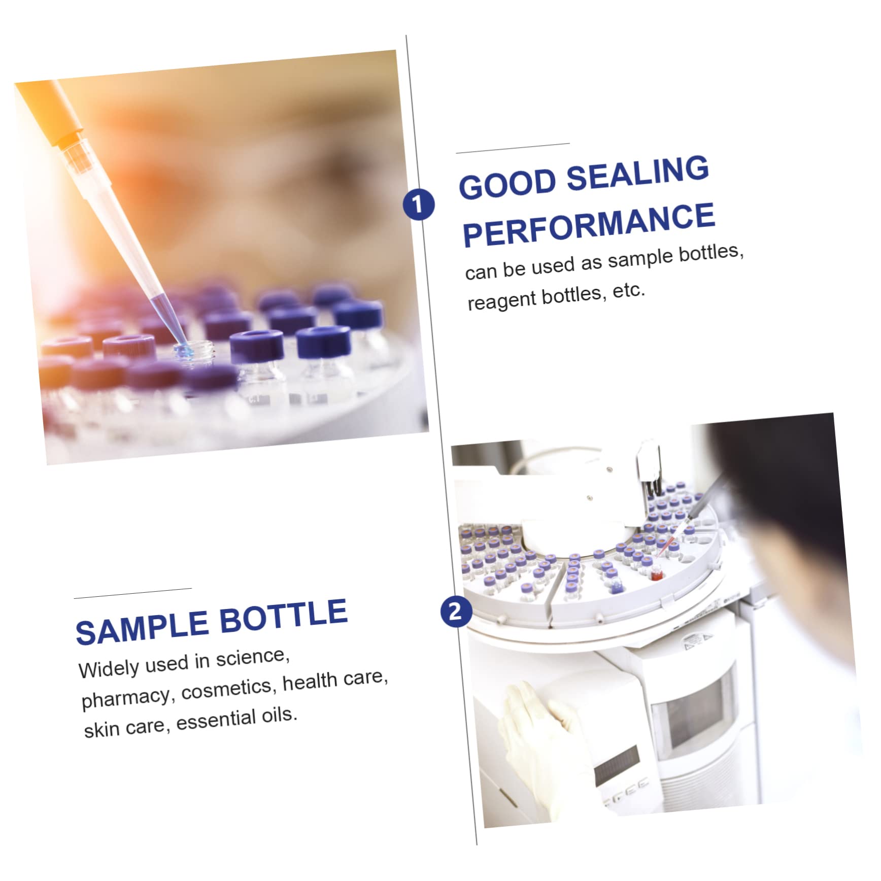 Flaconi Vetro 1, 5ml e 2ml Tappo a Vite per Cromatografia