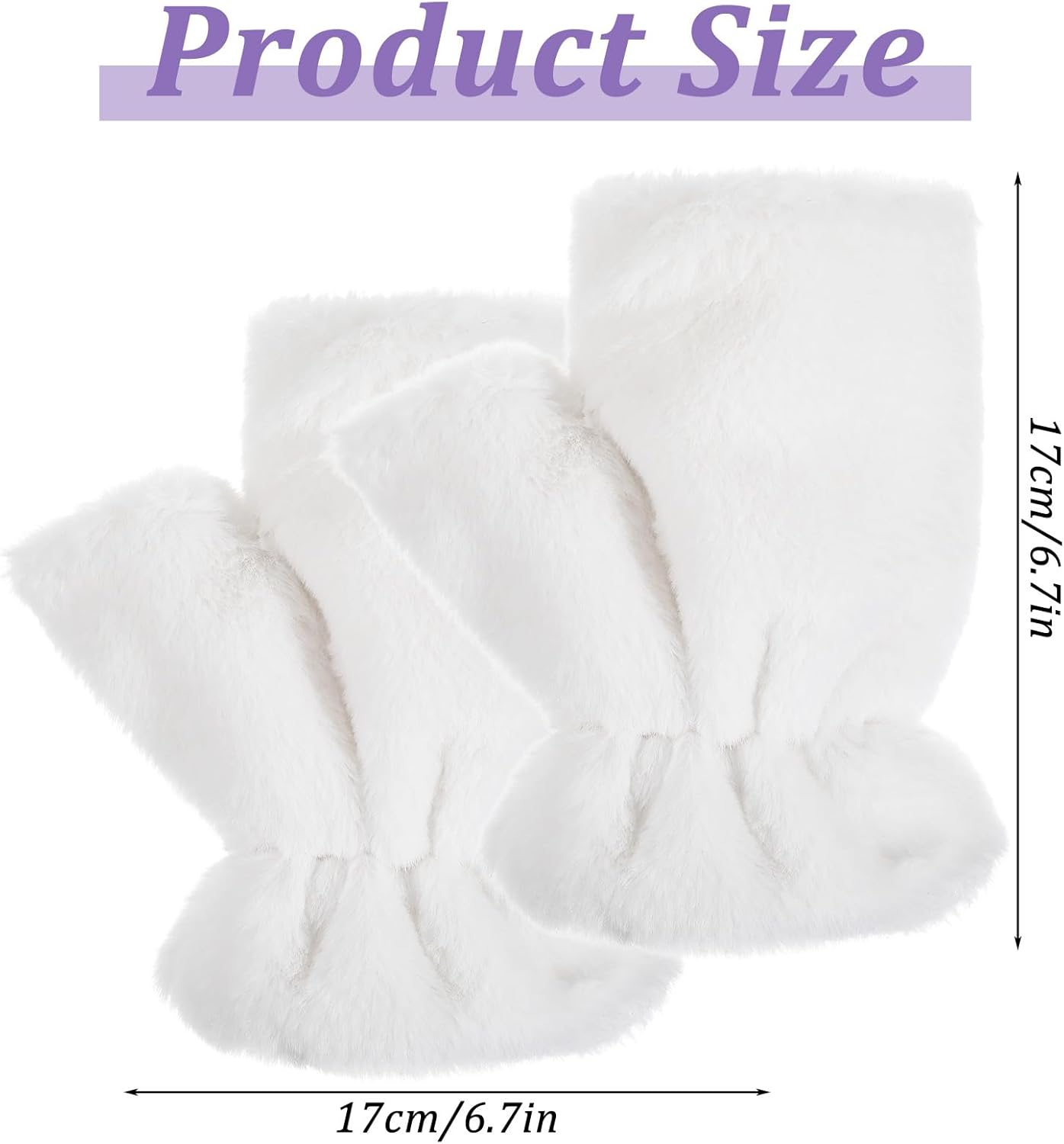 Grevosea Fingerless Gloves for Women, Winter Warm Gloves Soft Furry Glove for Running Biking Driving Typing Halloween Cosplay - Image 2