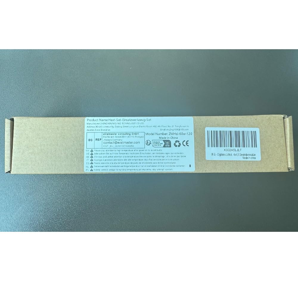 Saldatore digitale da 60 W, con tappi terminali e inserti