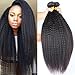 Produktbild BLISSHAIR Echthaar 3 Bündel Brasilianische Haare Yaki Kinky Straight Human Hair Weave Bundles 100% Unprocessed Virgin Human Hair Extensions Natural Black Color(10 10 10inch)
