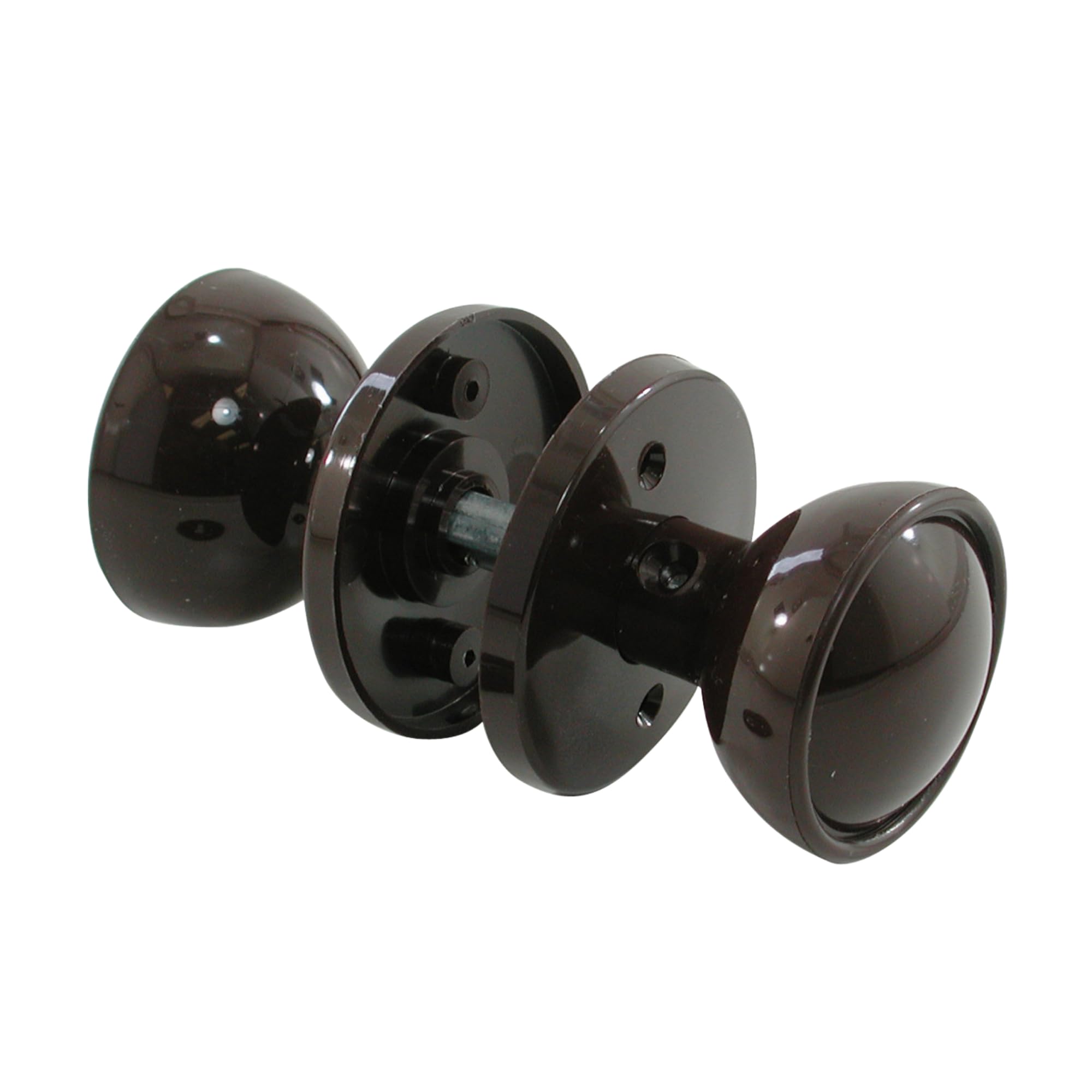 Keypak Brown Plastic Rim Mortice Door Knob Set For Wooden External And Internal Door Knobs Shed Keyhole Escutcheons- Spindle & Fixings Included (1 Pair)
