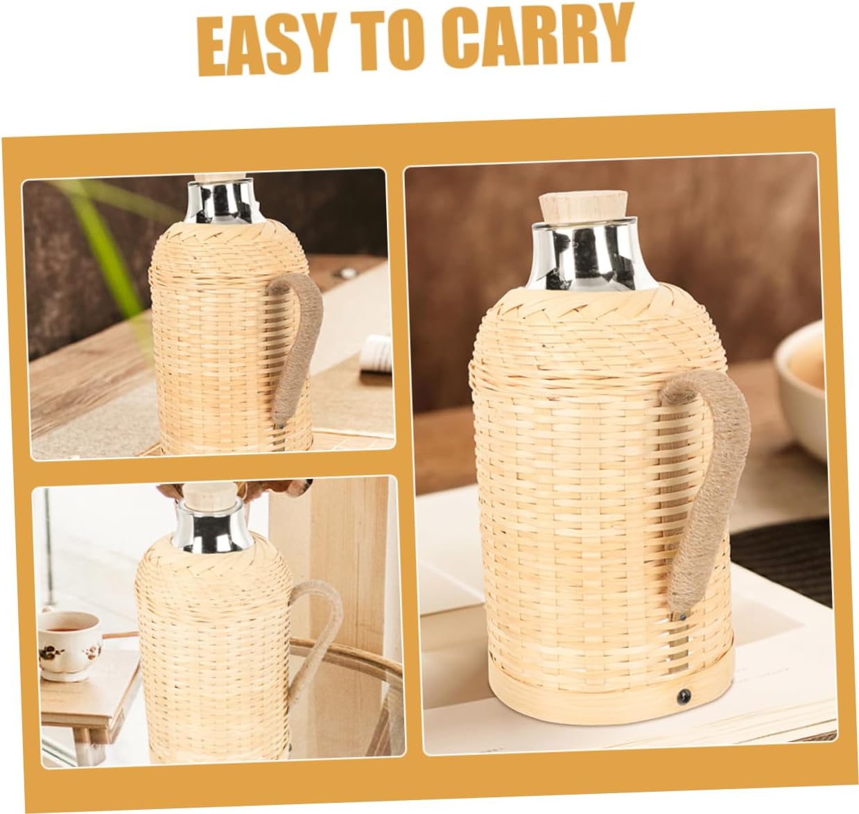 KICHOUSE Hot Liquids Glass Liner Modern Vase for Centerpiece 304 Stainless Steel Inner Vase Heat Insulation for Water Jug Ideal for Decorative Use