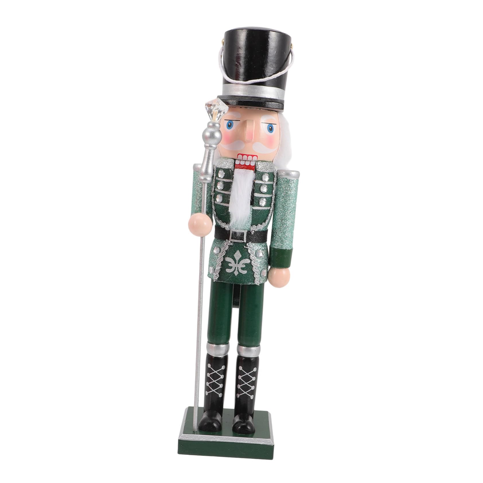 Grüne Handbemalte Holz nussknacker Soldat Figur Stabile Weihnachtsdekoration für Tisch und Festliche Feiern Traditionelle Holzsoldaten Ornamente