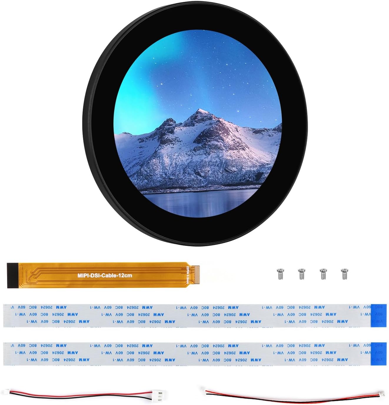 KLAYERS 3.4inch DSI Round Capacitive Touch Display,Comaptible with Raspberry Pi