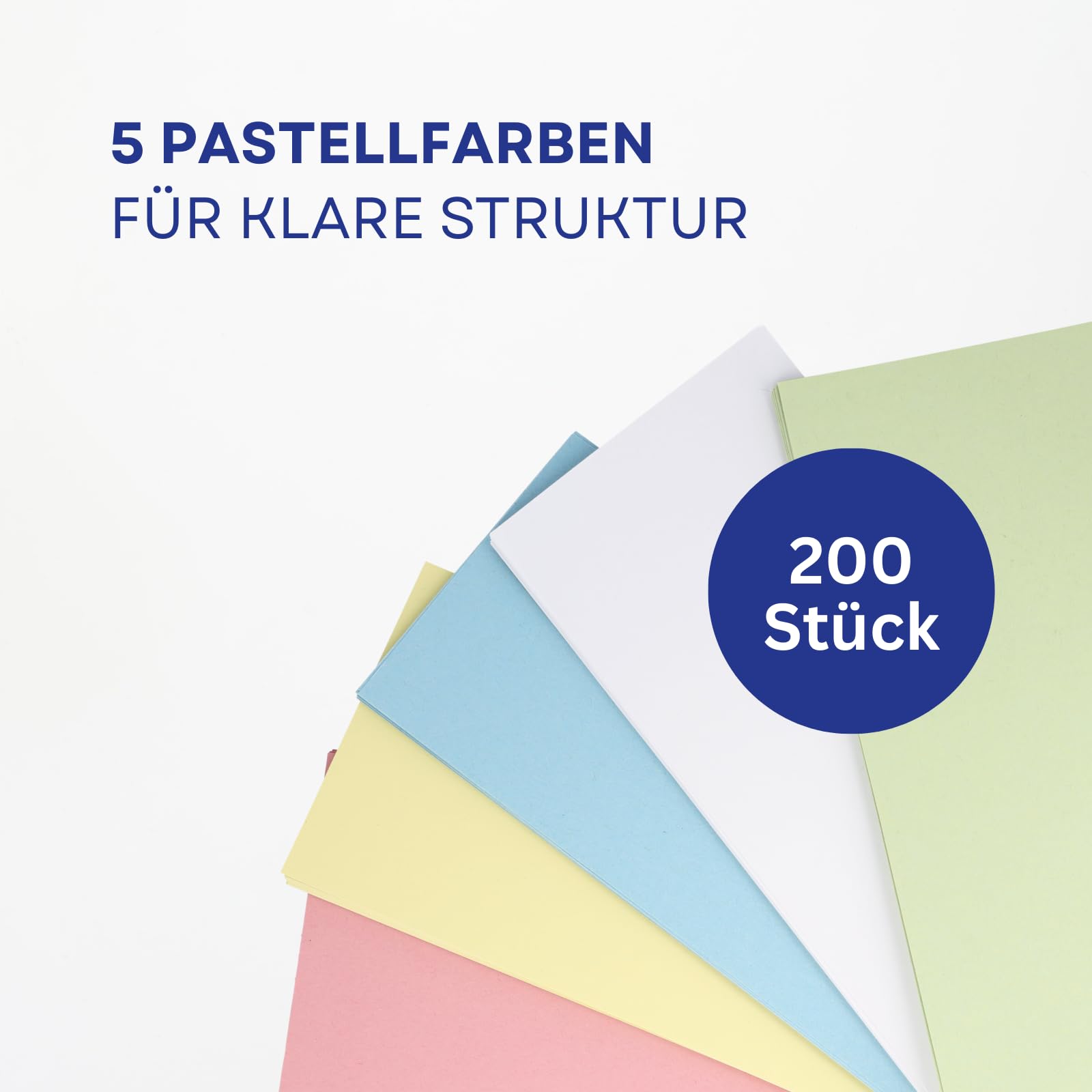 Westcott Trennstreifen 200 Stück Pastellfarben Mix (15er-Pack) | Robuste Heftstreifen 190g/m² für A4 Ordner | Trennblätter 10,5 x 24 cm | Register 2-fach-Lochung für DIN-A4 Dokumente | E-733322 00