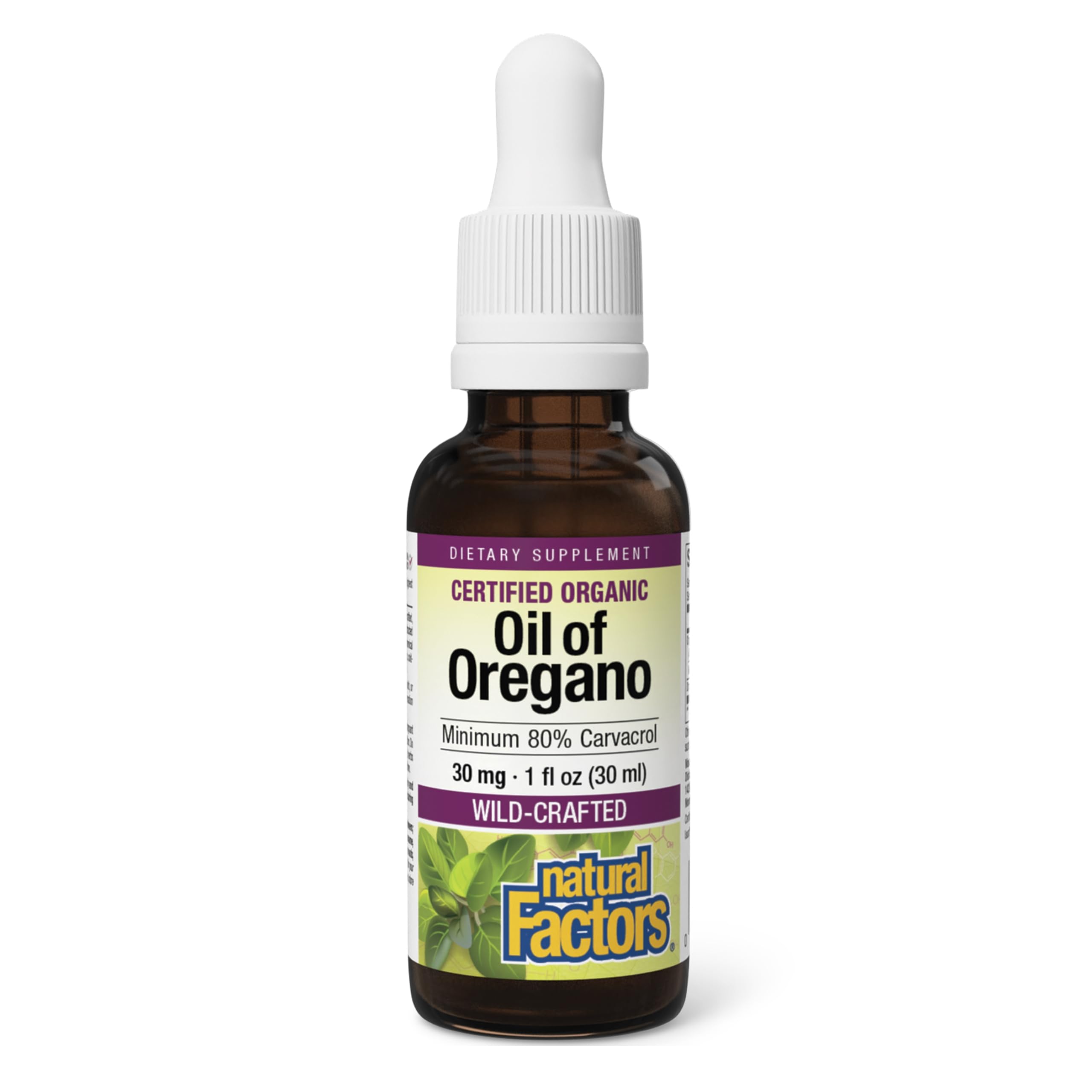 Natural Factors Oil of Oregano Organic Liquid, Min 80% Carvacrol, 1 fl oz 1 Fl Oz (Pack of 1)