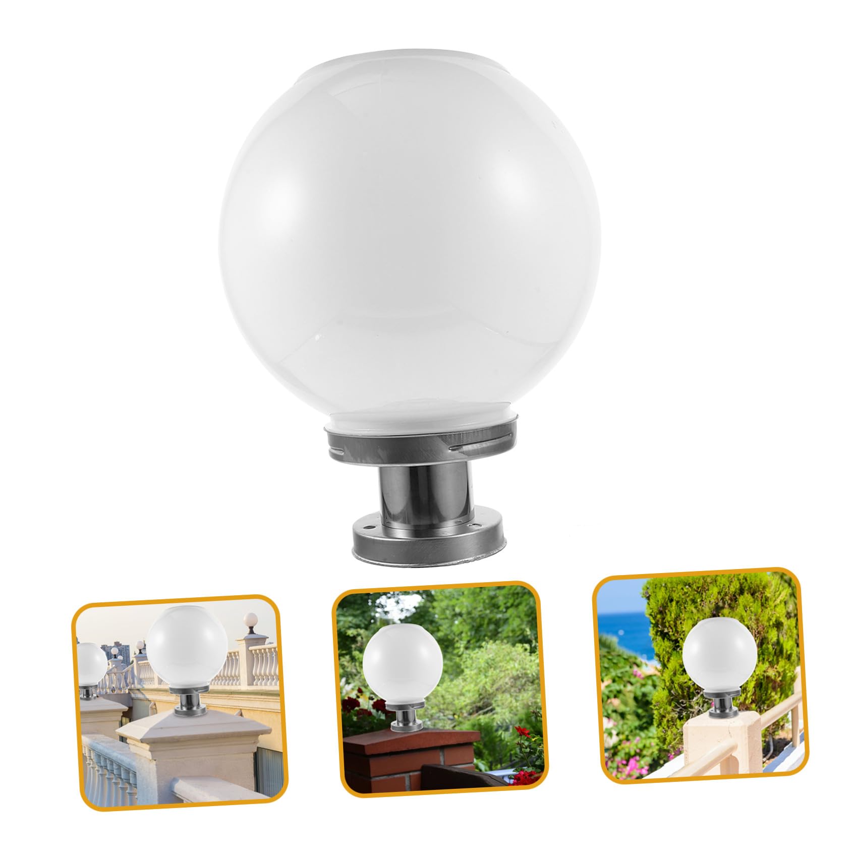 DOITOOL Applique Da Cortile Lampada Solare a Forma Di Palla 250mm Luce a Energia Solare Per Esterni Giardino e Recinzione