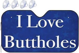 Funny-I-Love-Buttholes-Anal-Sex Windshield Sun Shade Reflective Sunshade for Car Windshield UV Rays Keeps Vehicle Cool - Fits Cars Trucks SUVs Fade-Resistant - Small