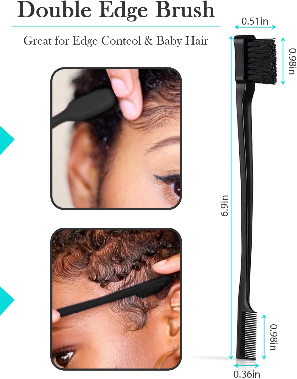 Hair Styling Brush Set - Sli Ba b, Ed Control Brush, Rat Tail