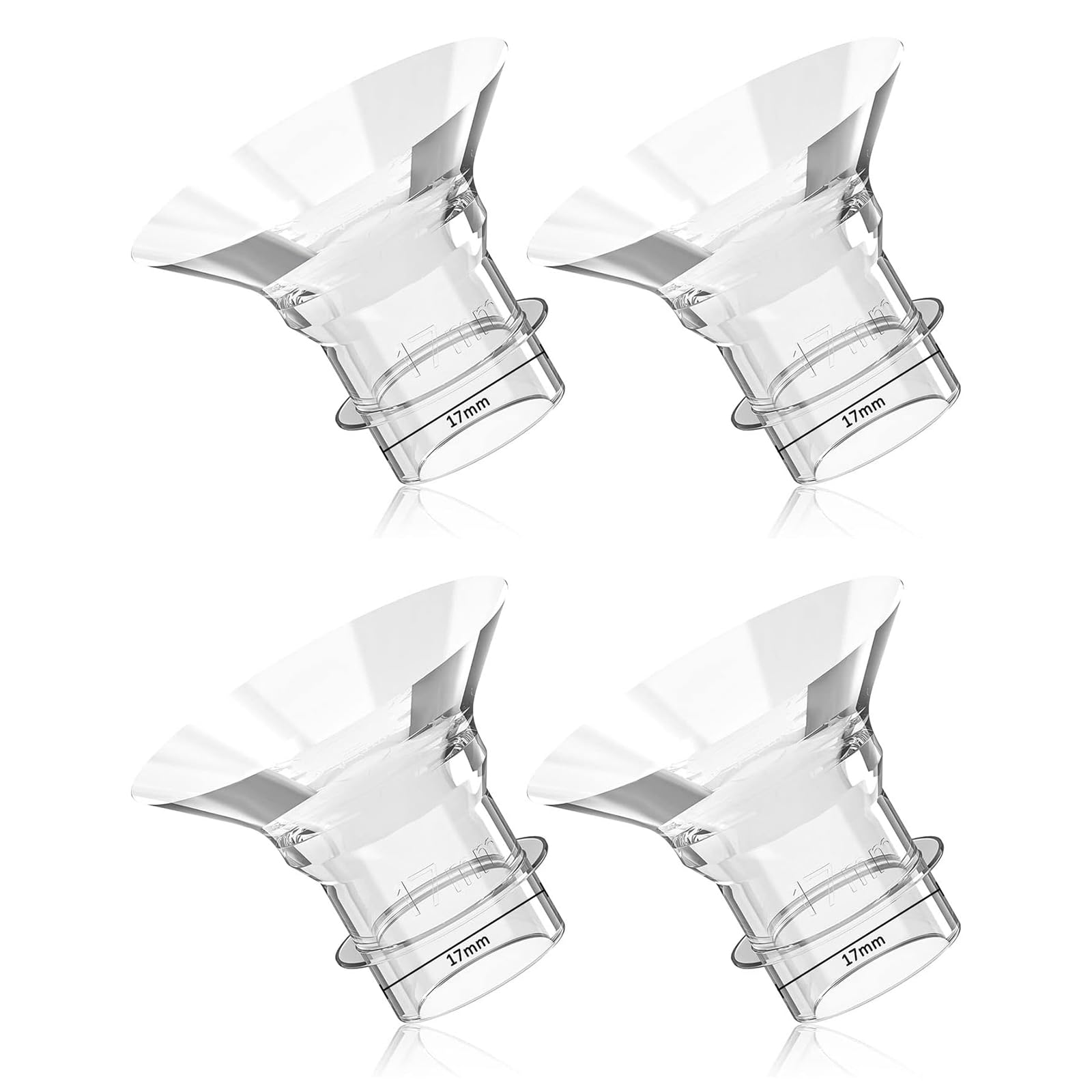 Milchpumpe Ersatzteile Flansch Einsatz 17mm Zubehör Tragbar Kompatibel mit Momcozy Bellababy TSRETE S12 S9 Rro S9 S10 S12A S12 Pro MOMMED S18 S21 S23 Lansinoh NCVI Nuliie S32 Eufy e10, 4-Stücke