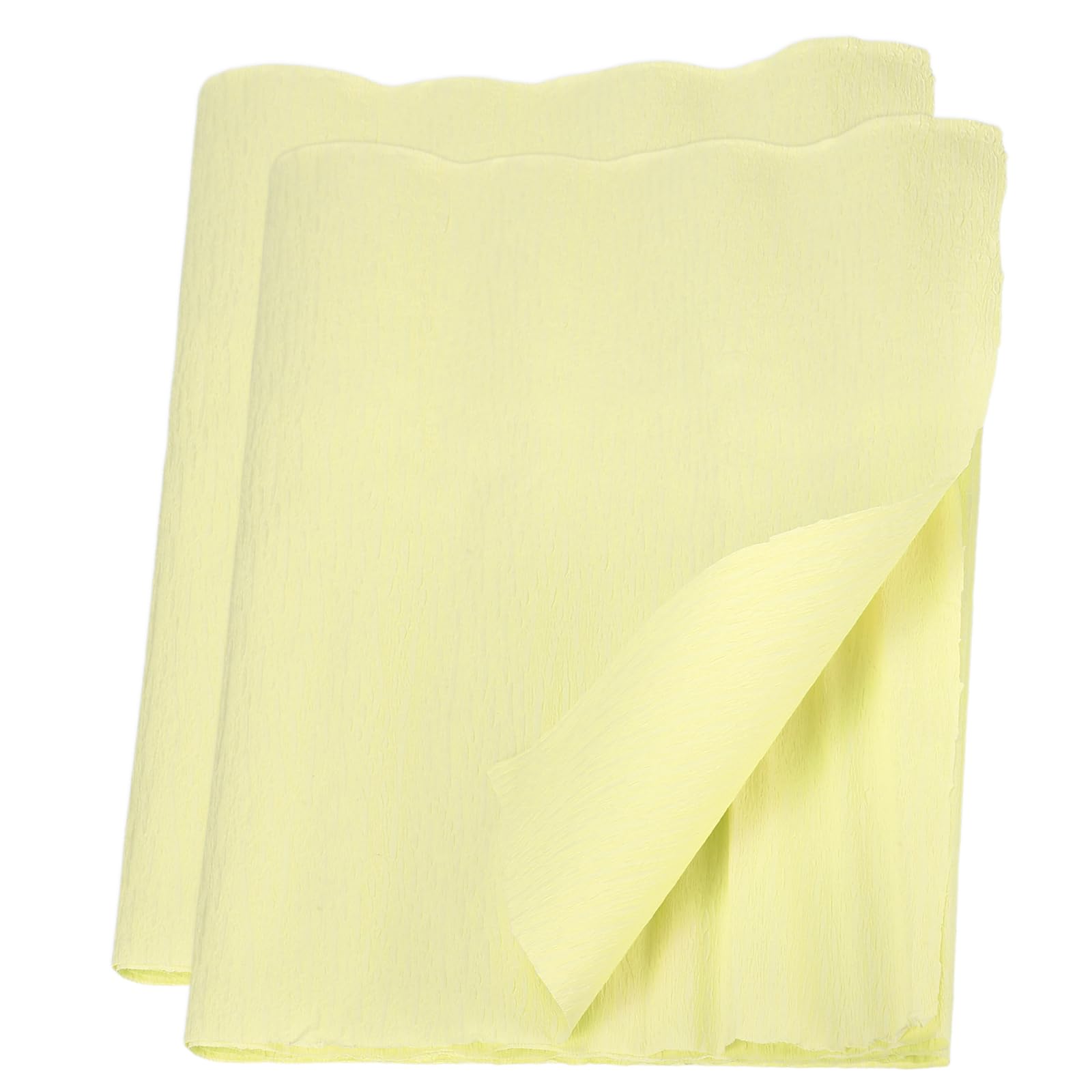MECCANIXITY Crepe Paper Rolls 7.5ft Long 20 Inch Wide for Various Large Hanging Party Backdrop DIY Decoration, DIY Supplies, Light Yellow Pack of 2