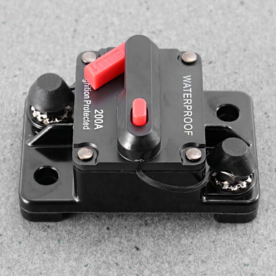 CALLARON Waterproof Manual Reset Circuit Breaker 200A High Amp Dual Protection Switch for 12V 24V Dc Car Boat Rv Electrical Systems