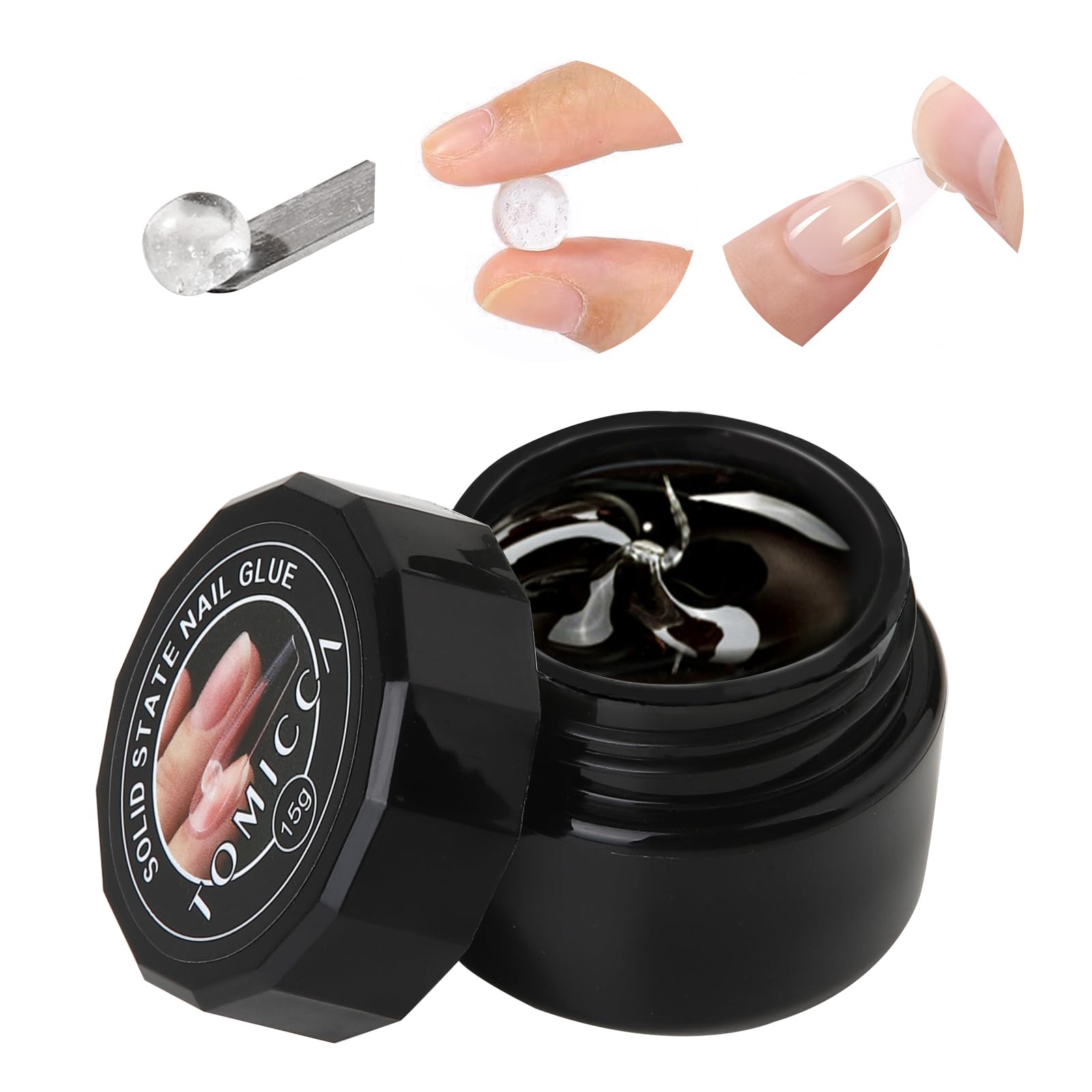 TOMICCA Mocny klej do paznokci do tipsów, klej do paznokci, żel UV, klej do sztucznych paznokci, żel do paznokci DIY, 15 ml
