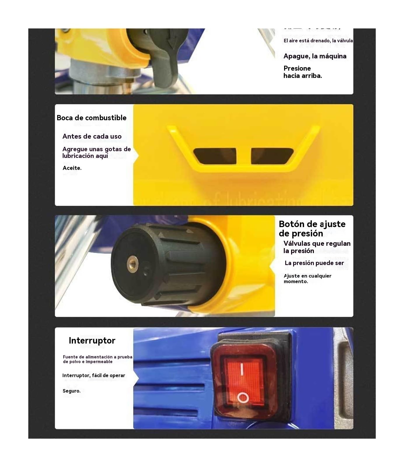 Pistolet malarski, Przenośny opryskiwacz tłokowy wysokociśnieniowy, kompaktowy rozmiar, automatyczne zatrzymanie po wyłączeniu pistoletu, korpus pompy ze stali nierdzewnej, odporny na korozję do ścian