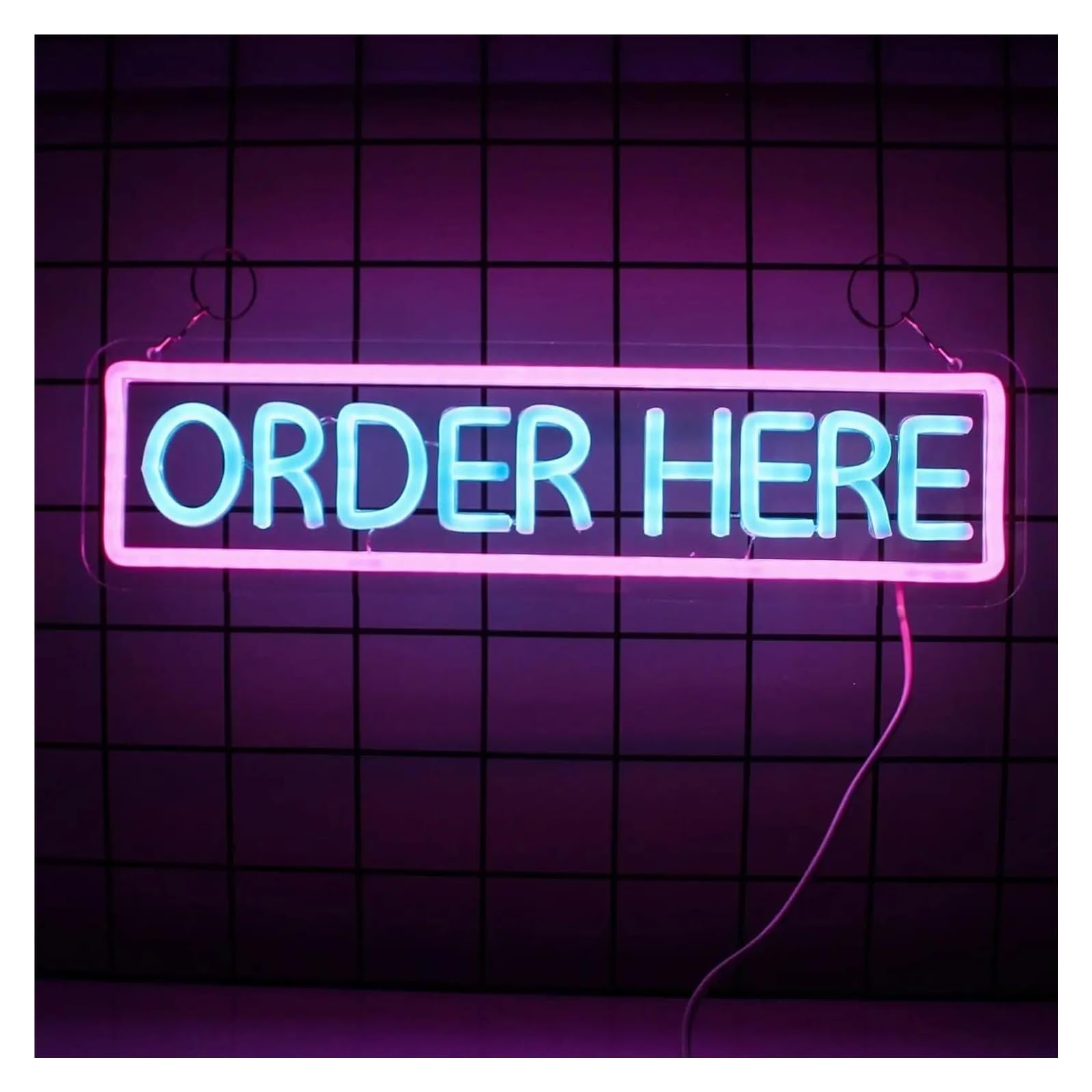 LEMST Sign Lamp Order Here Neon Sign Dimmable Light USB Powered for Bar Club Hotel Shop Cafe Restaurant Business Decor 42cmx11.3cm