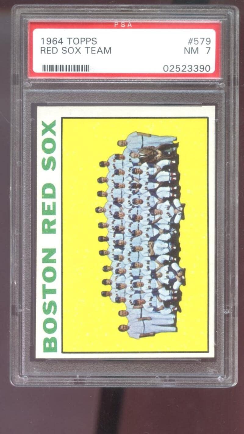 1964 Topps #579 Boston Red Sox Team Photo 1963 PSA 7 Graded Baseball Card NM MLB
