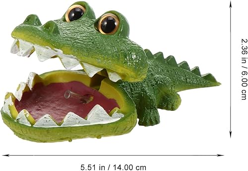 Miniatura 2 de iplusmile Adornos de cocodrilo para pecera, juguetes de burbujas, accesorios de aire, decoración de animales, acuario, caimán, acuario, paisaje,