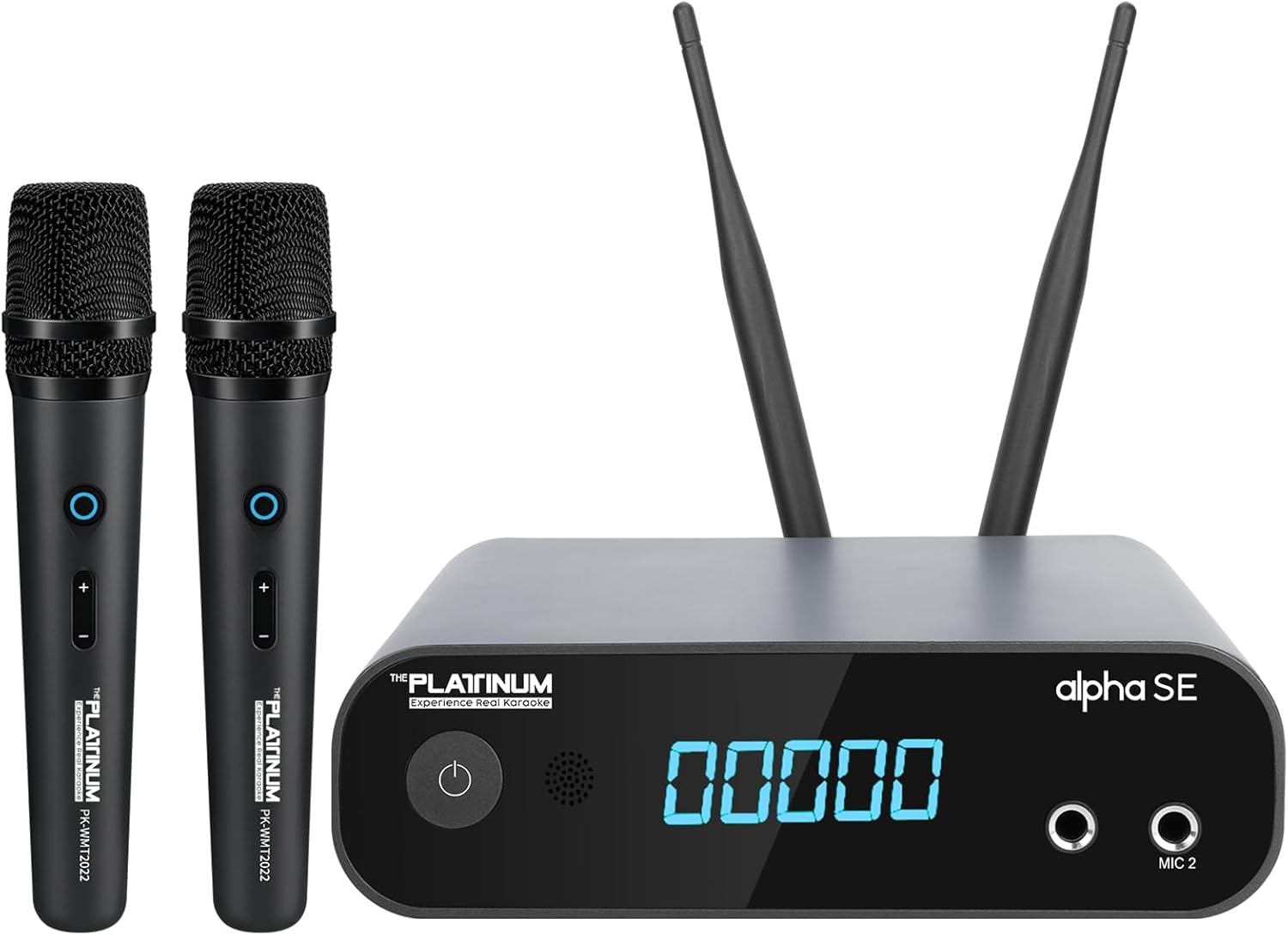 The Platinum Karaoke Machine Alpha se,Smart Karaoke Machine for Adults,HDMI HDTV Connection,2 UHF Wireless Mics,Support 4K UHD Movies Features Over 23k Songs 7k Filipino Tagalog 4k Hind 12k English