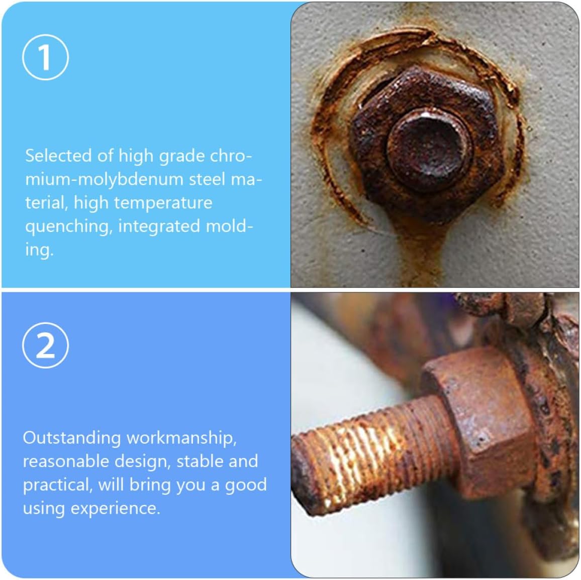 SAFIGLE 13pcs Chrome Steel Bolt Nut Extractor Set Solid Storage Case, Impact Lug Nut Removal Tool for Rusted Stripped Bolts and Wheel Lock Removal, Hand Tool Kit for Automotive Repair