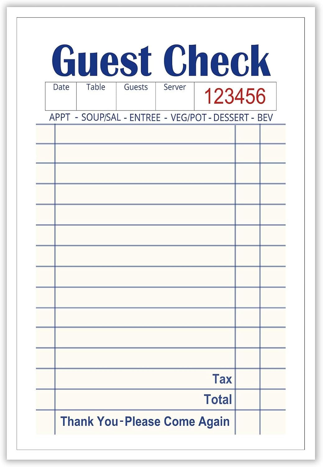 Guest Check Poster?Guest Check Wall Art Canvas Print, Vintage Blank Checks Office Room Wall Decor 24X36 in Unframed Check Unframed 24"L x 36"W