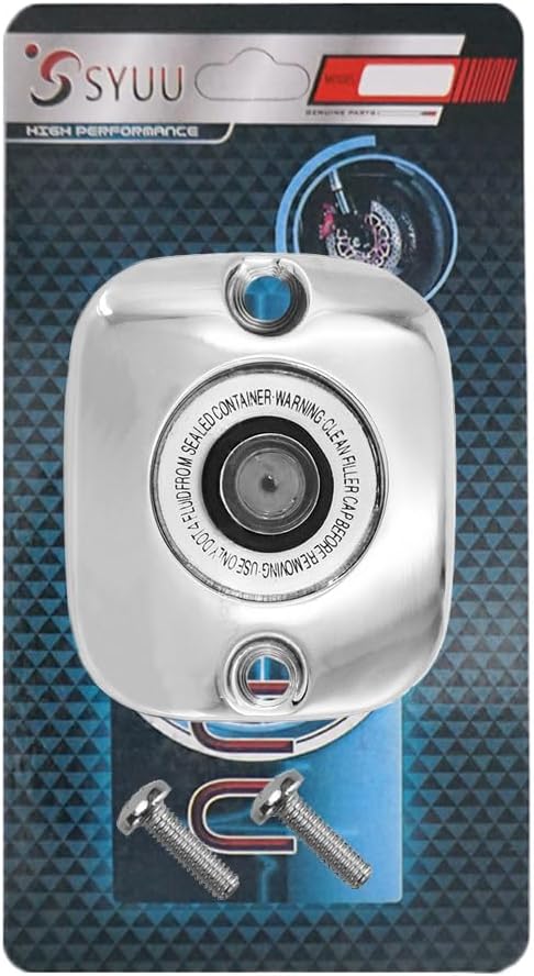 Chrome Front Brake Master Cylinder Cover Cap Aftermarket Part compatible with Harley Davidson Dyna 06-17 Softail 06-15 Touring 05-07 Tri Glide 14-18