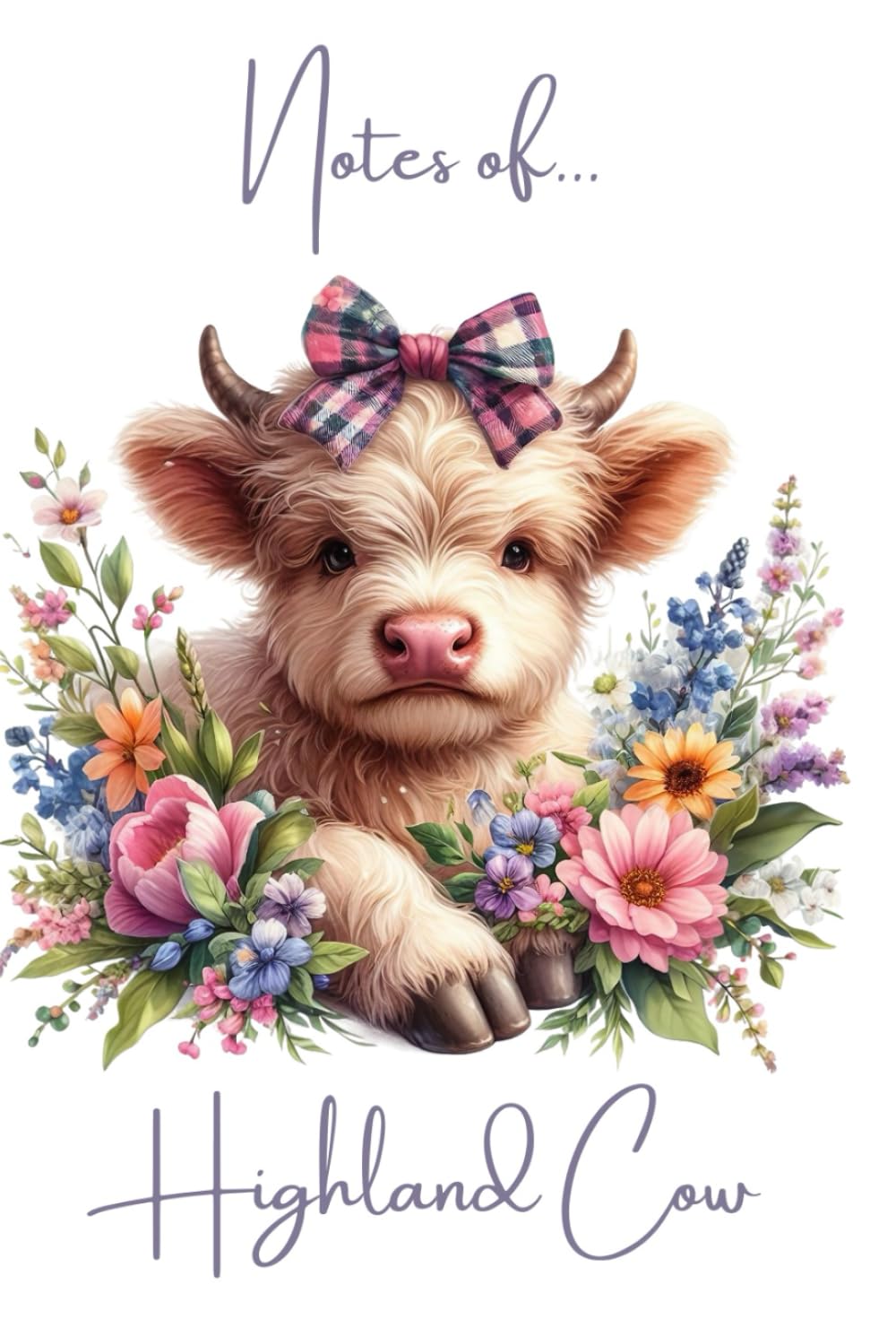 Cahier Highland Cow notes de composition et journal intime ligné pour l'écriture quotidienne