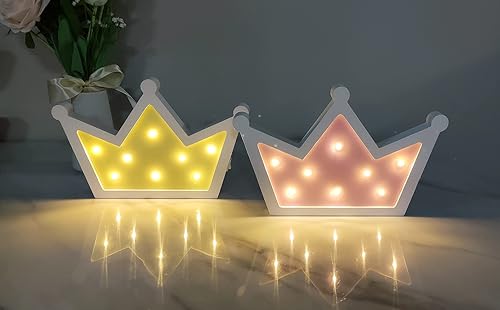 Miniatura 4 de Luz LED de corona rosa, decoración de pared de luces de corona, letrero de decoración de princesa Queen King para habitación de niños, hogar, sala