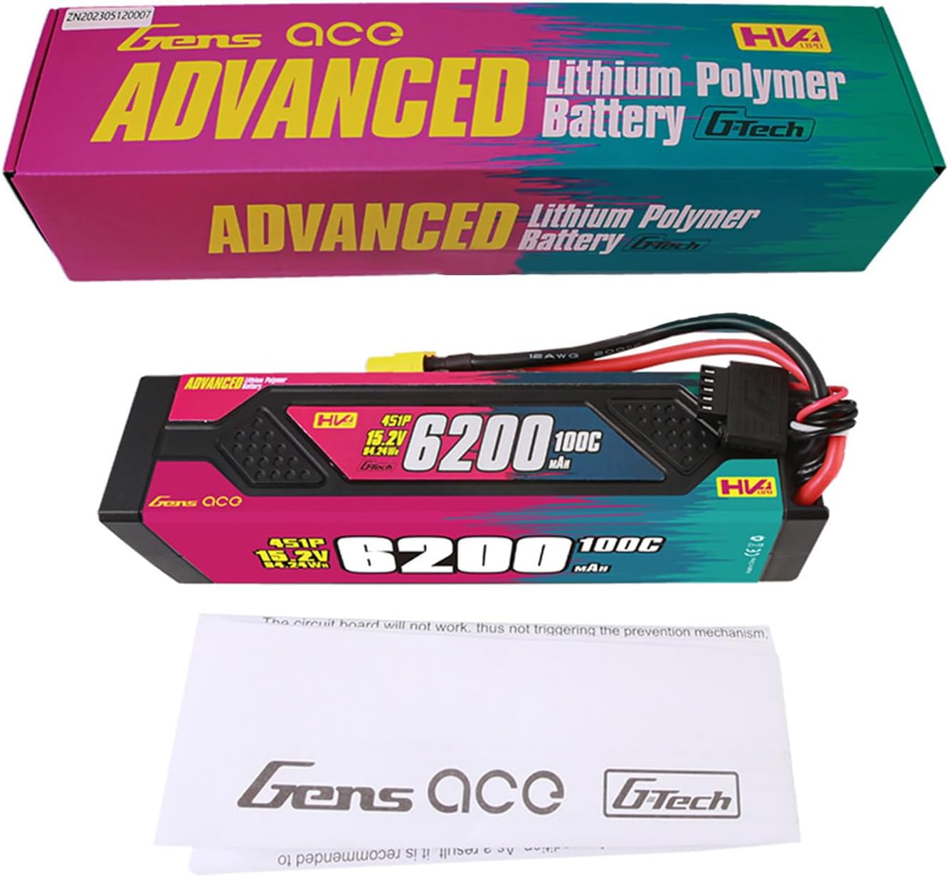Gens ace G-Tech Lipo Battery with packaging and manual
