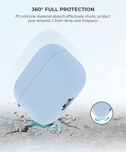 Miniatura 4 de Compatible con Airpods 3, funda protectora de silicona de triple capa para AirPods de 3 generación (lanzado en 2021), funda de carga, a prueba de