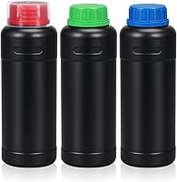ASEVAT 500ml HDPE Darkroom Chemical Storage Bottles, Leak-Proof Photo Developer Containers, Light-Blocking Lab Bottles 3 Pack