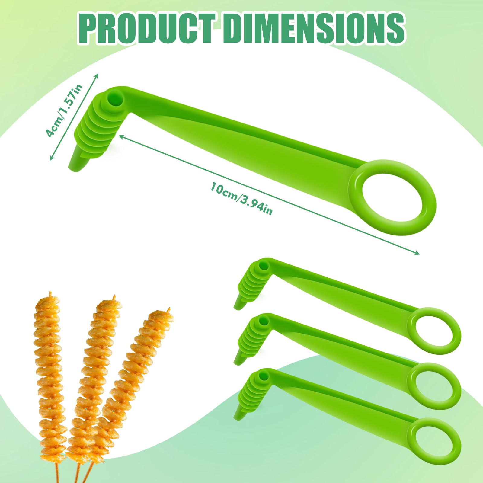 3Pcs Spiral Potato Cutter,Piranha Spiral Cutter Can Cut Potatoes, Carrots, Cucumbers and Zucchini, Handheld Potato Spiral Cutter Can Easily Turn Out the Rolls for Vegetables