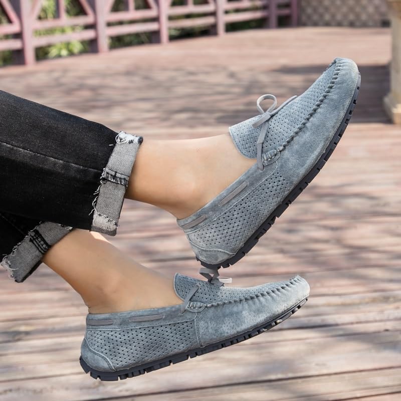Mens Loafers Shoe Breathable Perforated Faux Leather Moccasins Driving Shoes Anti-Slip Slip Resistant Flexible Outdoor Slip-ons2
