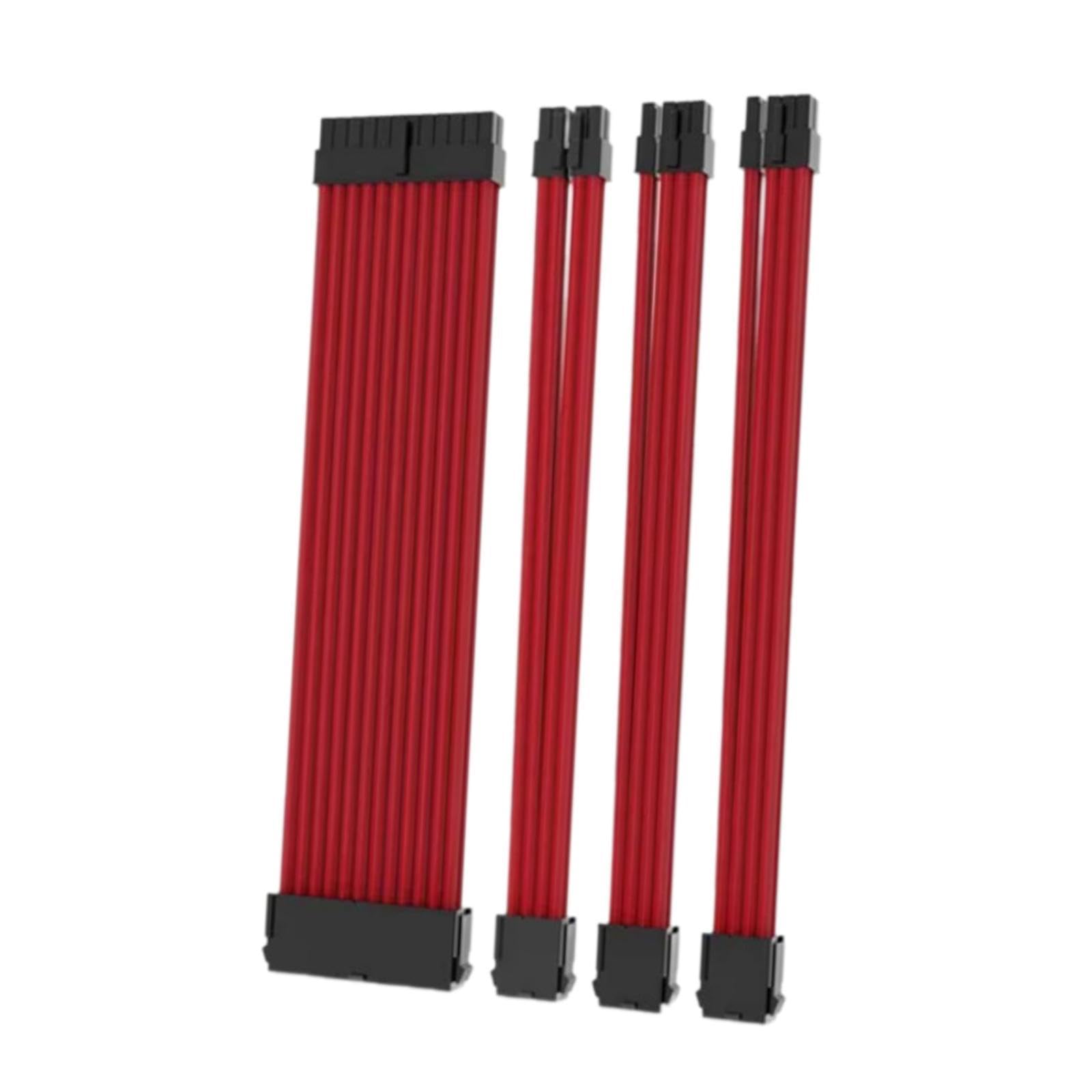 MERISHOPP 18Awg Psu Cable Extension Portable Practical Soft Power Supply Sleeved Cable Red|Computers/Tablets & Networking | Computer Cables & Connectors | Power Cables & Connectors-picture-19