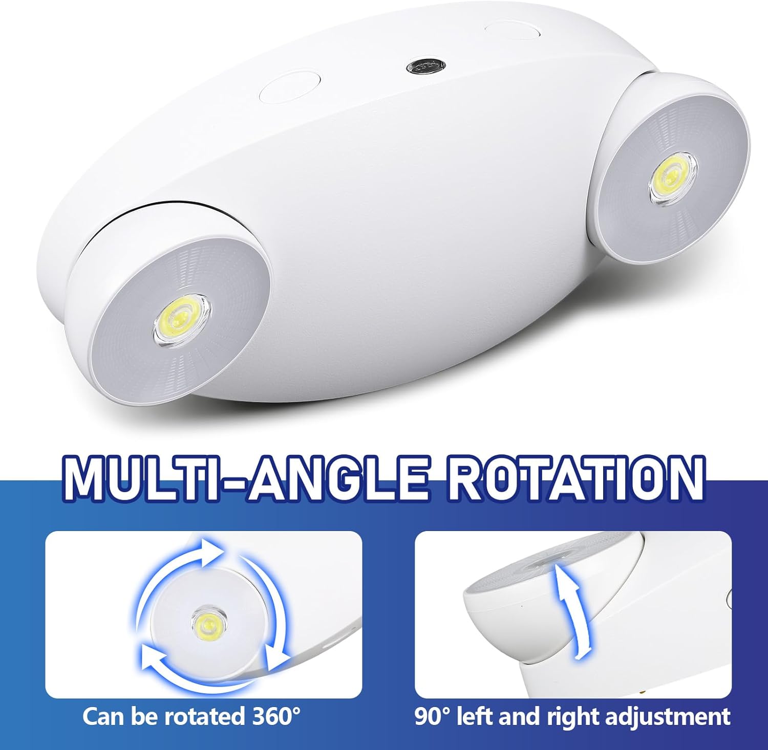 Baquler 4 Pcs Emergency Lights for Business, with Battery Backup 2 Adjustable LED Head Ac 120/277v Commercial Emergency Lighting Fixture, Ul Certified, Fire Resistant for Home Outdoor Restaurant