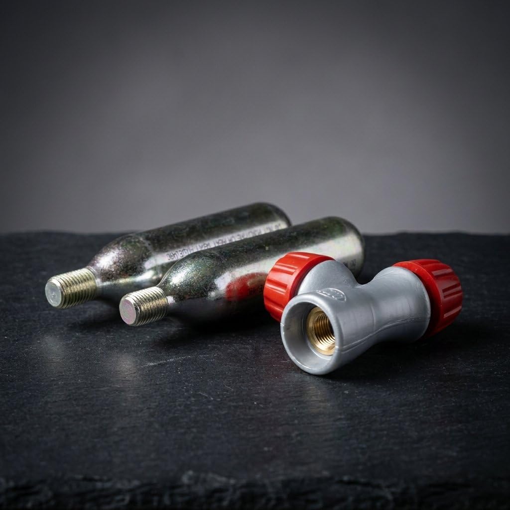 ON BIKE Erogatore CO2 16g Filettato Kit Gonfiaggio Pneumatici Rapido 2 Cartucce