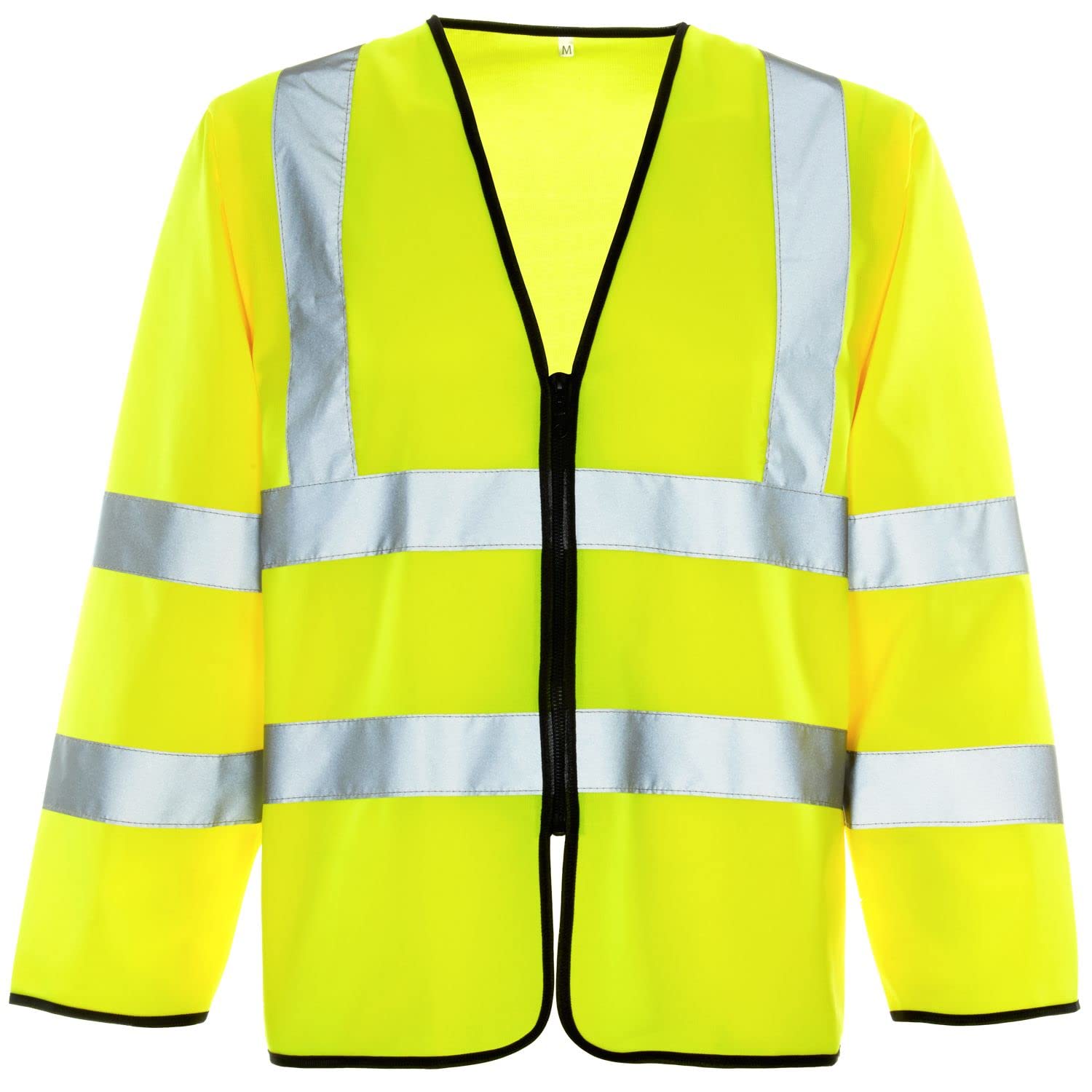 Hi Vis Long Sleeve Zip Vest Unisex High Visibility Zipped Waistcoat Reflective Jacket Class 3 — image 1