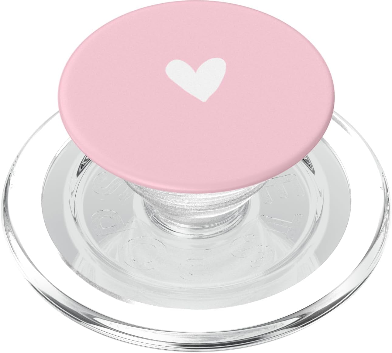 Pink Minimalist Heart Love PopSockets PopWallet for MagSafe